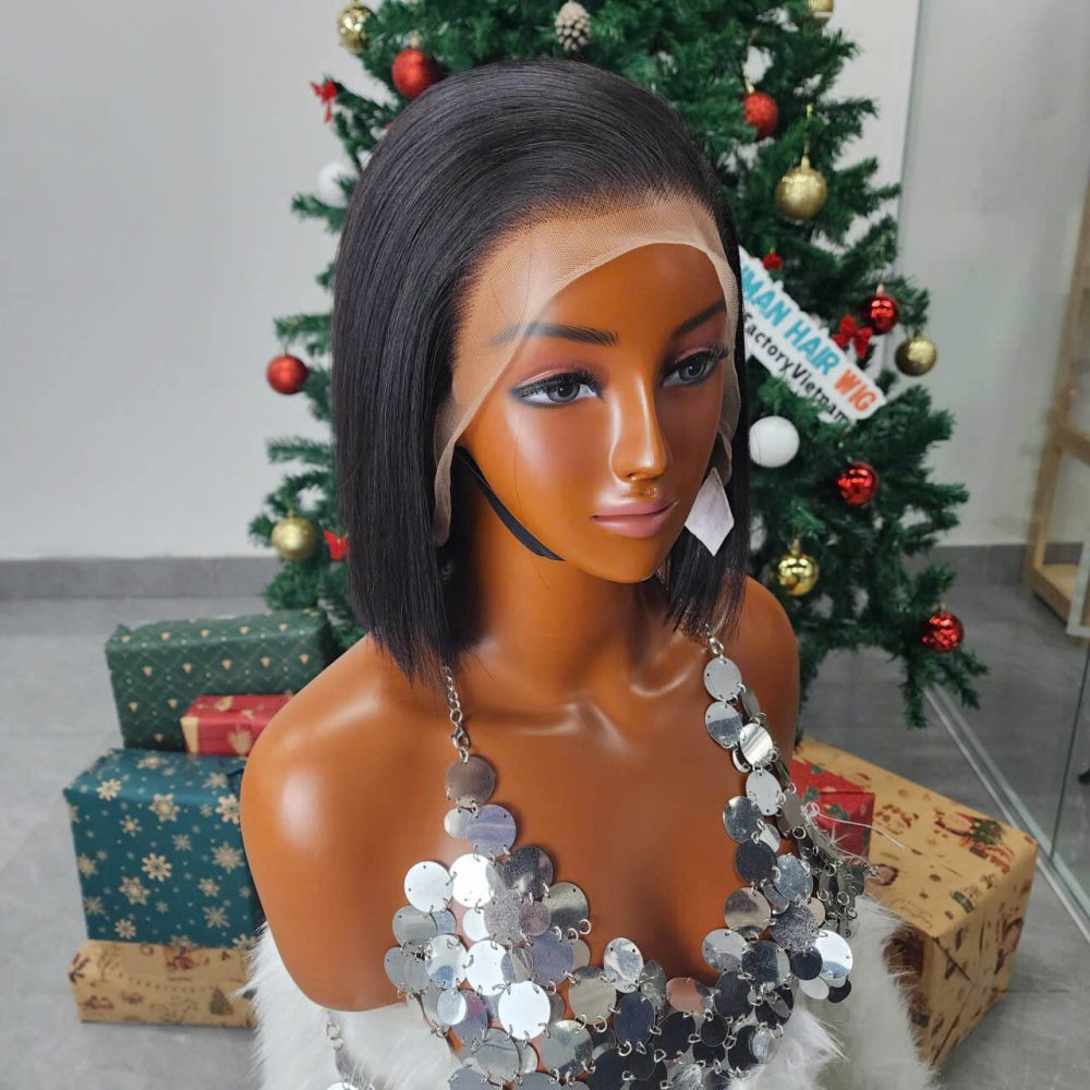 Straight 8 Inch Lace Front Human Hair Wigs