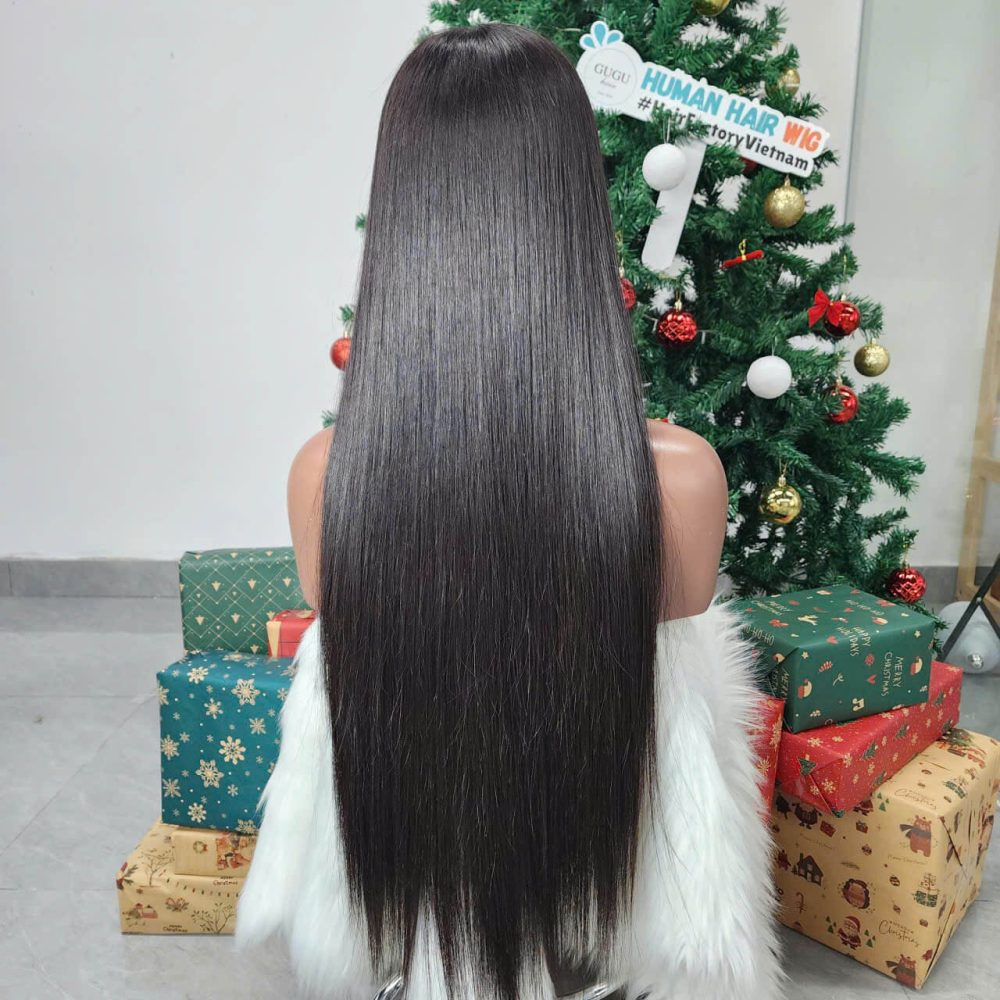 Bone Straight Raw Vietnamese Human Hair Wig – 26 Inch – Natural Black