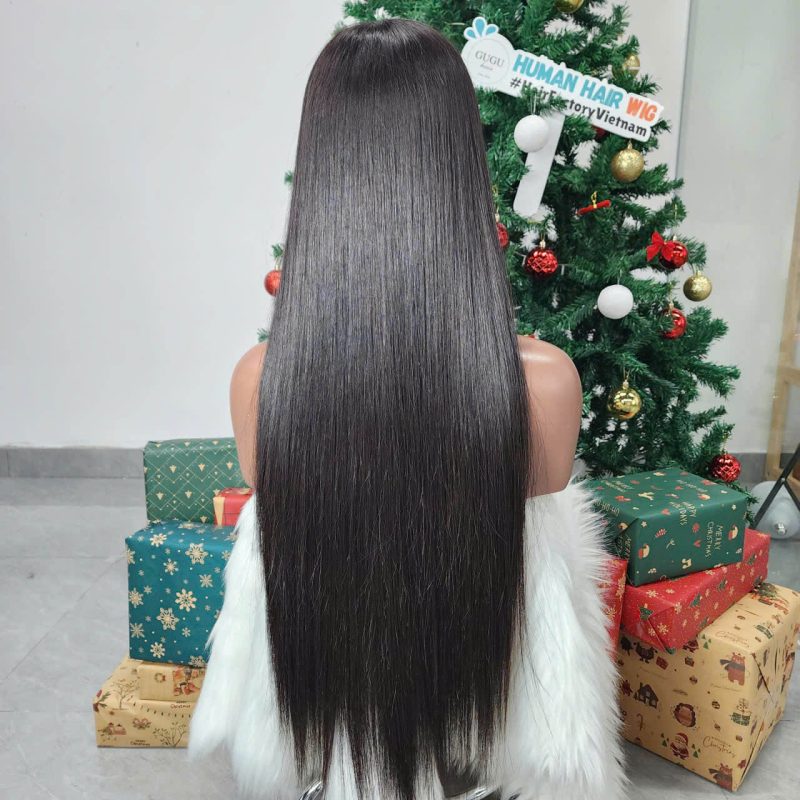 Bone Straight Raw Vietnamese Human Hair Wig – 26 Inch – Natural Black