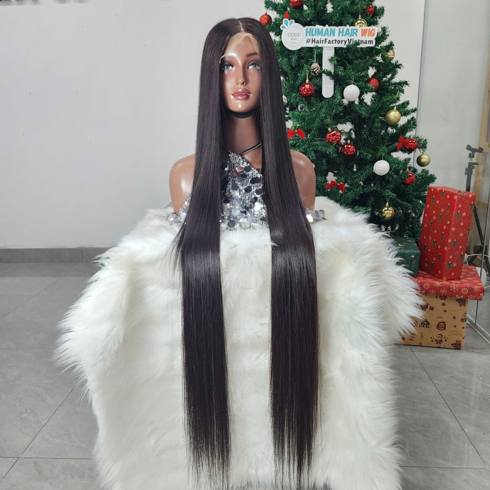 Long 40" Transparent Lace Wig – 100% Human Hair