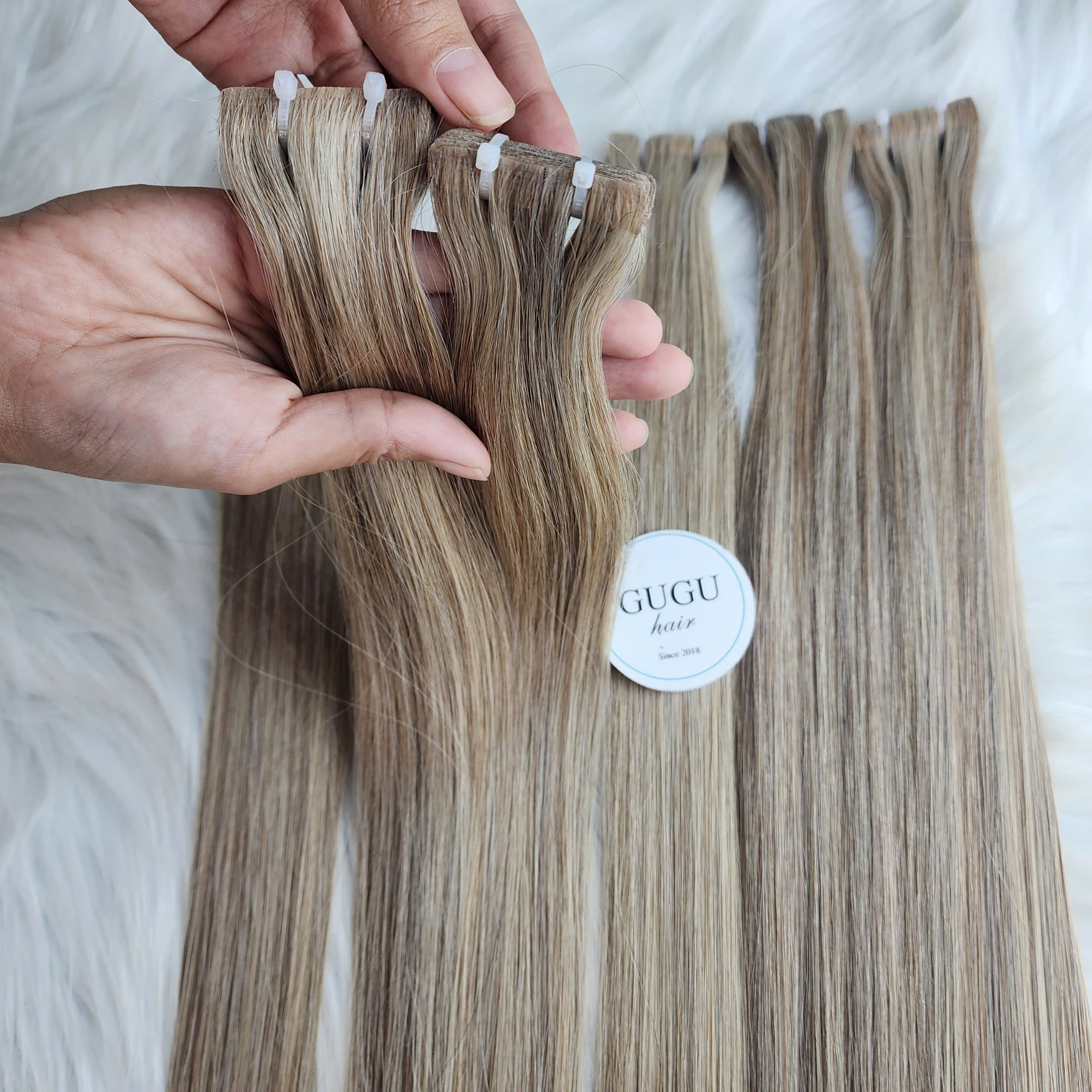 highlighted invisible tape ins extensions