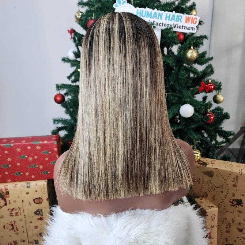Premium Bone Straight Ombre Raw Human Hair Wig
