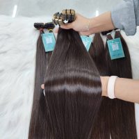 Premium Tape-In Hair Extensions – #2 Color Raw Vietnamese Human Hair | GUGU HAIR 3 Premium Tape - In #1 Color Raw Vietnamese Human Hair