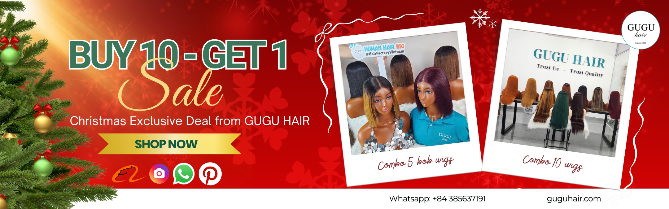 merry christmas human hair wig