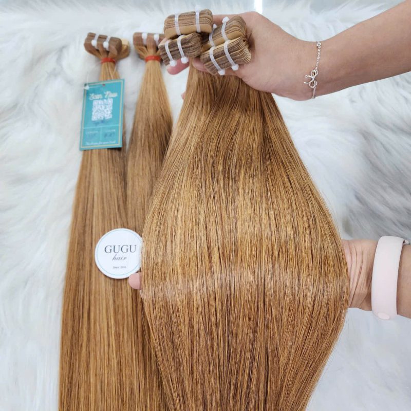 Tape - In Honey Blonde Raw Bone Straight Vietnamese Hair Extension