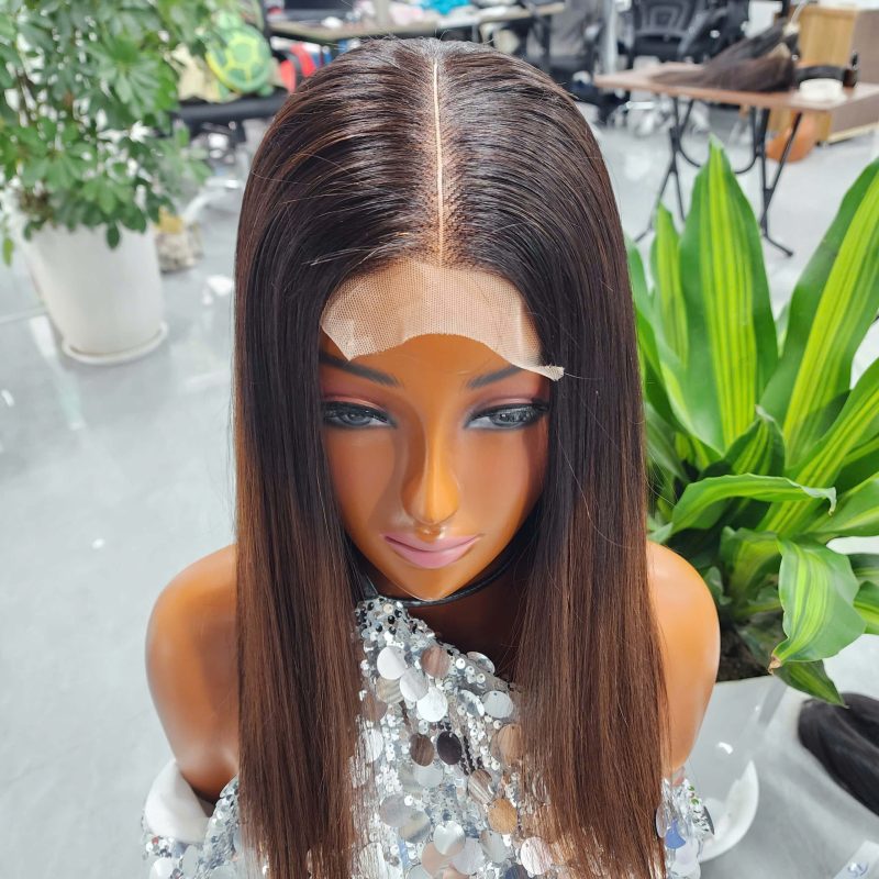 Ombre Brown Straight With Layers - Breathable & 3D Fitted Glueless Human Hair Wig