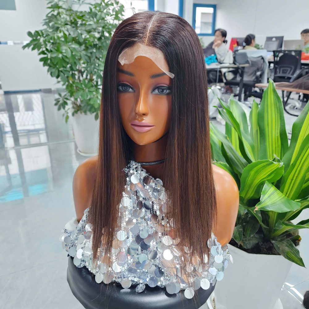 Ombre Brown Straight With Layers - Breathable & 3D Fitted Glueless Human Hair Wig