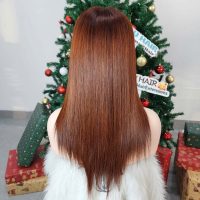14 Inches Bone Straight Wig Light Brown Color Raw Vietnamese Hair