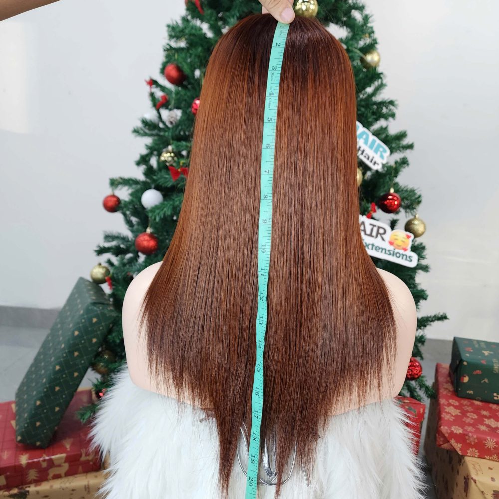 14 Inches Bone Straight Wig Light Brown Color Raw Vietnamese Hair
