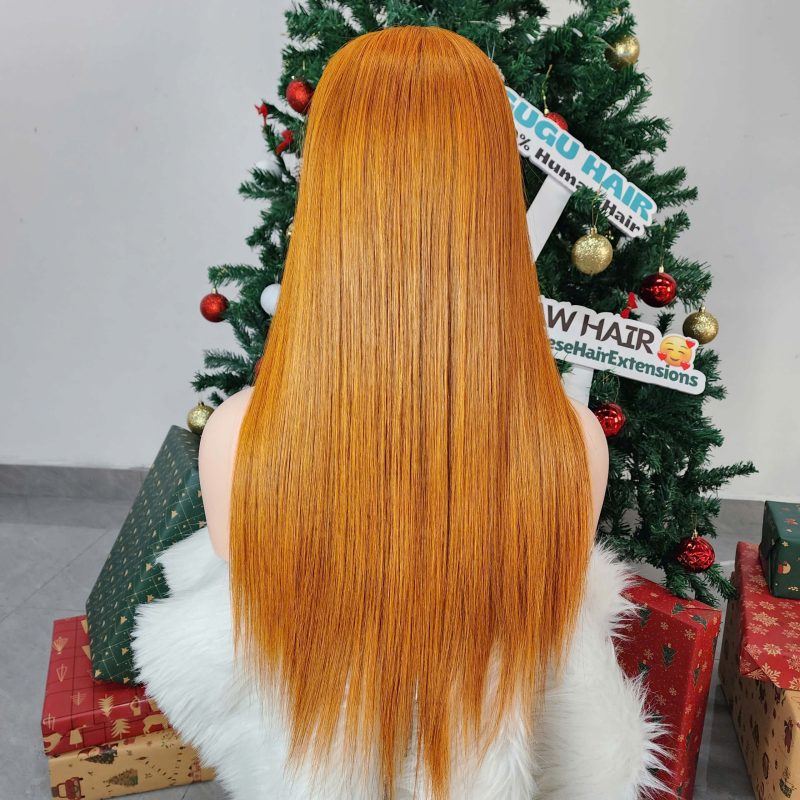20 Inches Bone Straight Orange Color Raw Vietnamese Hair