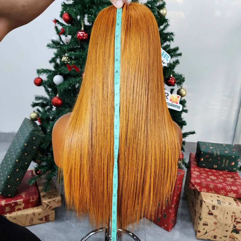 20 Inches Bone Straight Orange Color Raw Vietnamese Hair