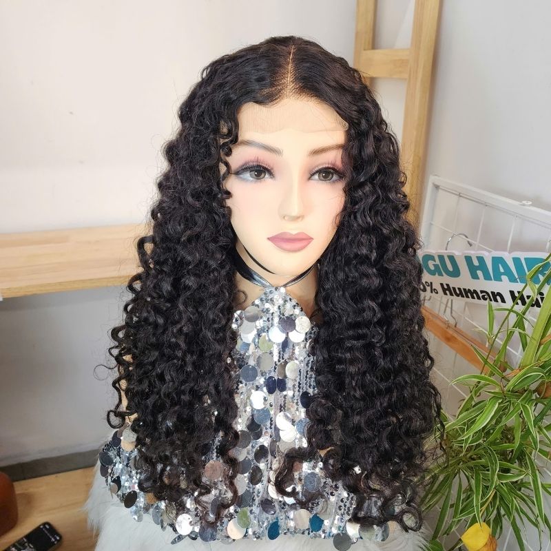 20 Inches Deep Wave Wig Natural Color Raw Vietnamese Human Hair