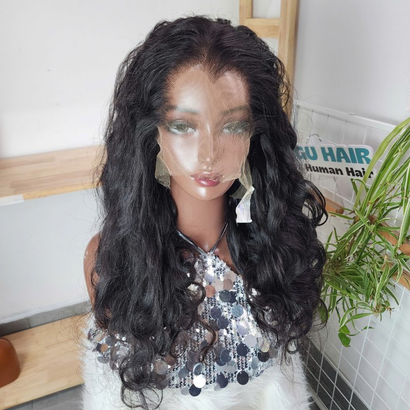 20 Inches Lagos Lace Body Wave Wig Natural Color Raw Vietnamese Hair