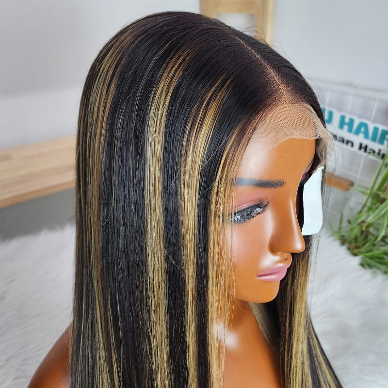 22 Inches Bone Straight Wig Piano Color Raw Vietnamese Hair