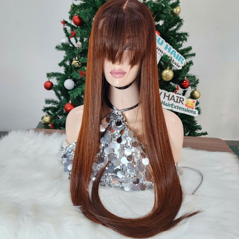 30 Inches Bone Straight Wig Light Brown Raw Vietnames Hair