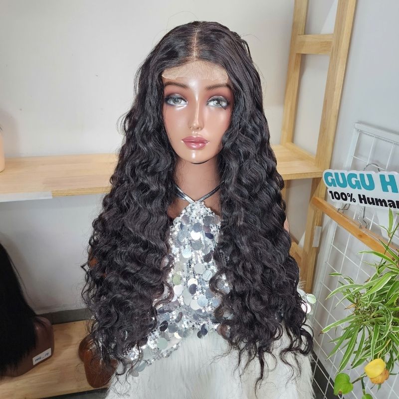 28 Inches Burmese Curly Wig Natural Color Raw Vietnamese Hair