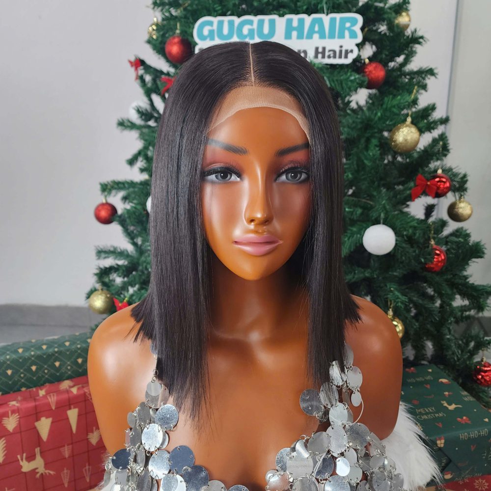 Gluness 10 Inches Bone Straight Bob Wig HD Lace Raw Vietnamese Hair