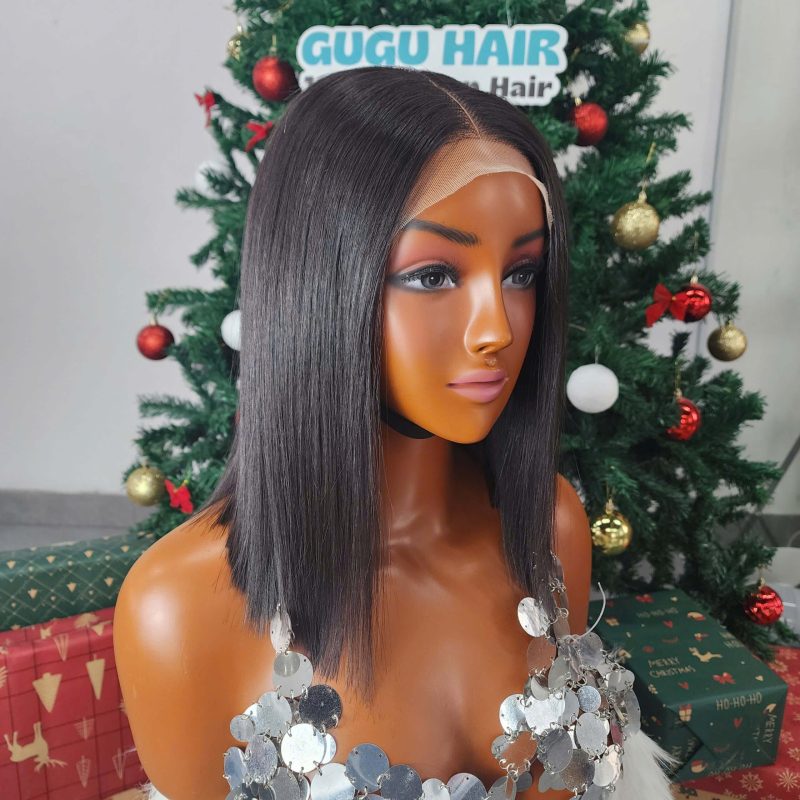 Gluness 10 Inches Bone Straight Bob Wig HD Lace Raw Vietnamese Hair