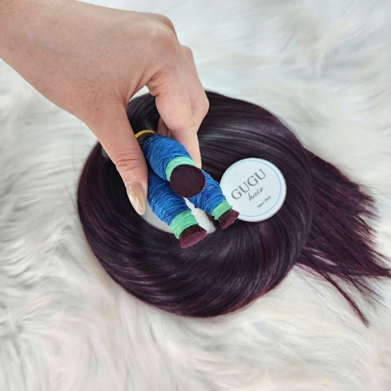 Premium Bulk Hair Extension Deep Red Wine Color Raw Vietnamese Hair