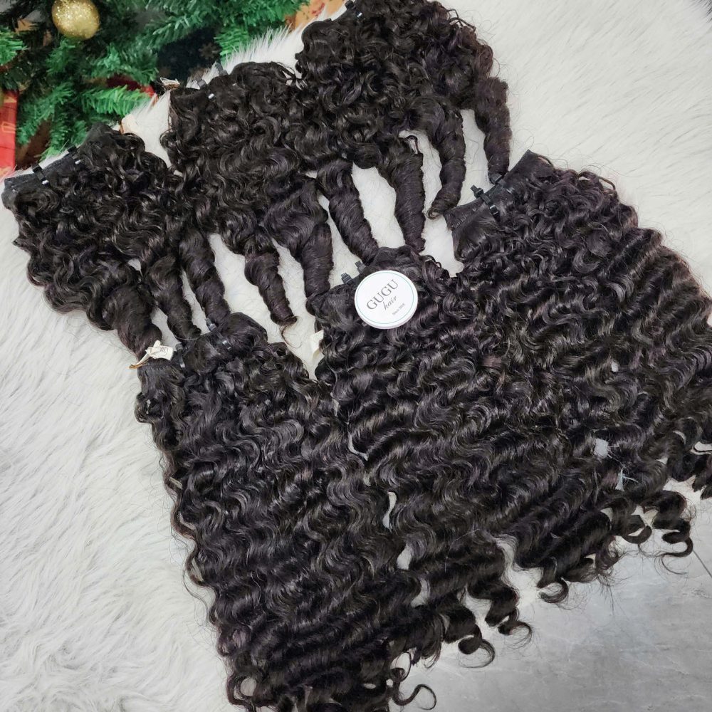 GUGU HAIR – Vietnamese Bone Straight Hair Wig – 100% Raw Human Hair 80 Raw Loose Curly Burmese Hair Bundles – Premium Quality Bundle Offer