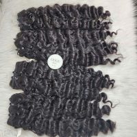 20 Inches Deep Wave Weft Hair Extension Natural Color Raw Vietnamese Hair