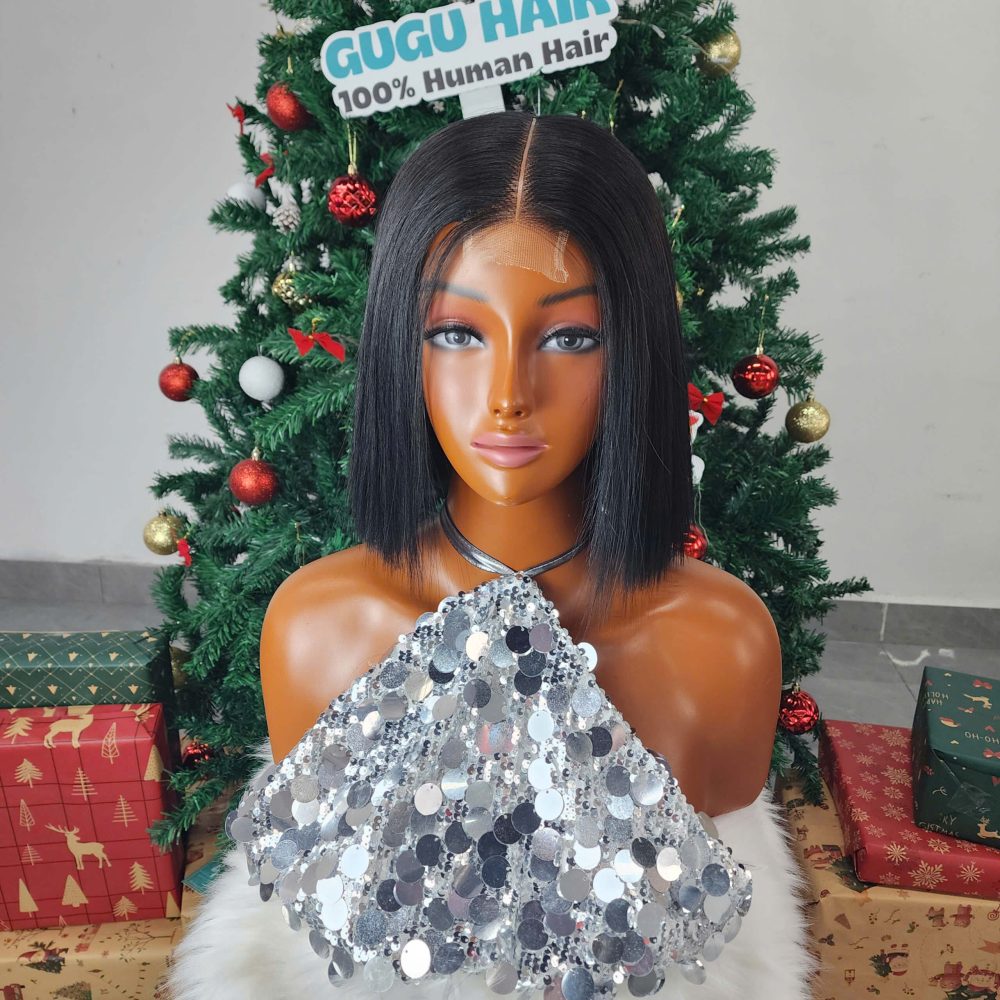 Glueness 8 Inches Closure Bob Wig Natural Raw Vietnamese Human Hair