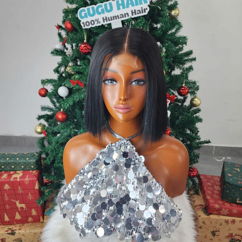 Glueness 8 Inches Closure Bob Wig Natural Raw Vietnamese Human Hair
