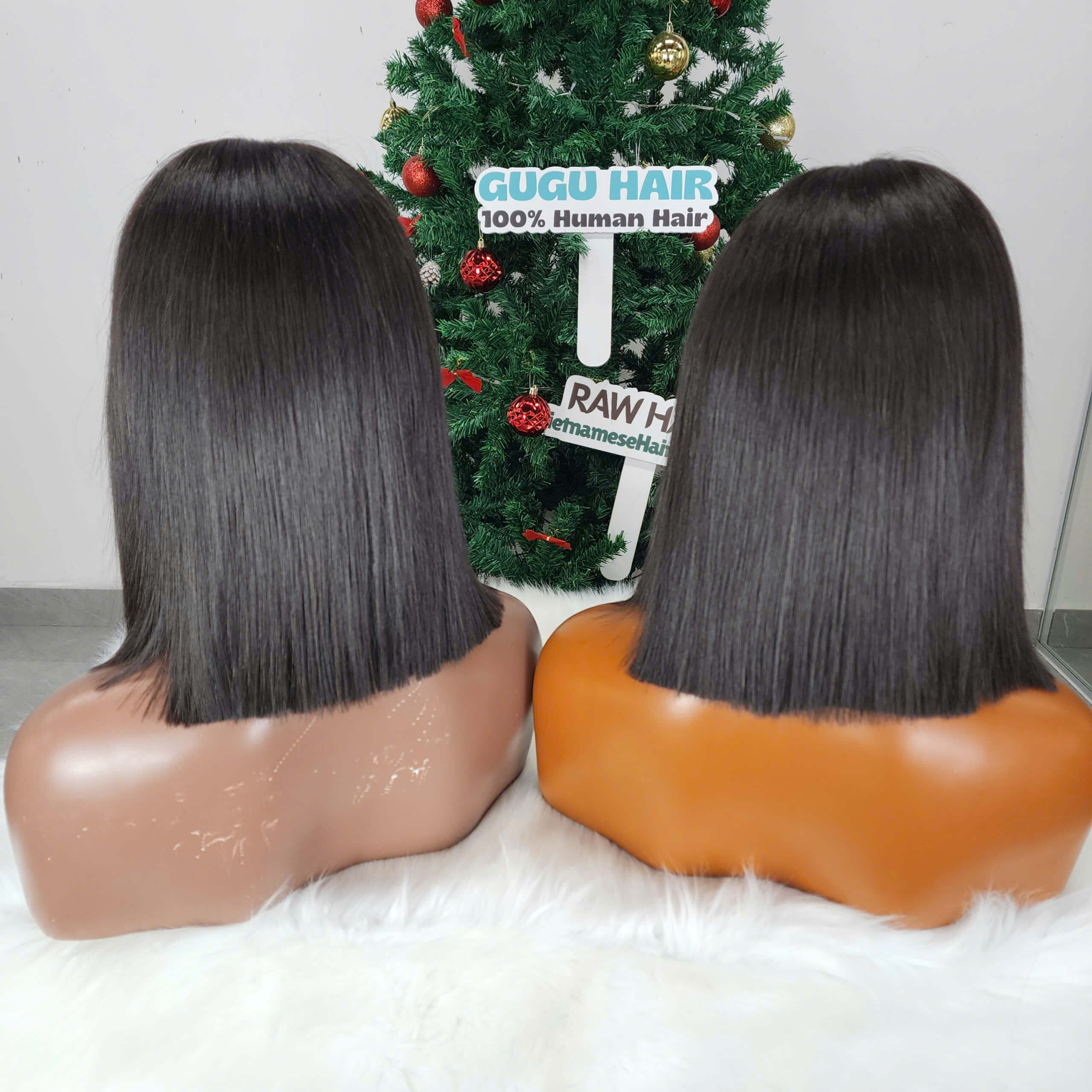 Glueness 2x6 Closure 10 Inches Bob Wigs Natural Color Raw Vietnamese Hair 10 Glueness 2x6 Closure Bob Wigs Natural Color Raw Vietnamese Hair
