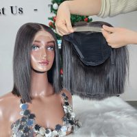 Glueness 4x4 Closure 10 Inches Bob Wigs Natural Color Raw Vietnamese Hair 8 Glueness 4x4 Closure Bob Wigs Natural Color Raw Vietnamese Hair