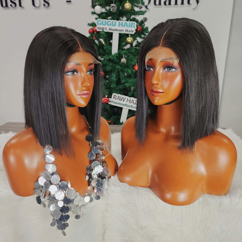 Human Hair Bob Wig 10" – Glueless, HD 4x4 Lace, Natural Straight Human Hair Wig