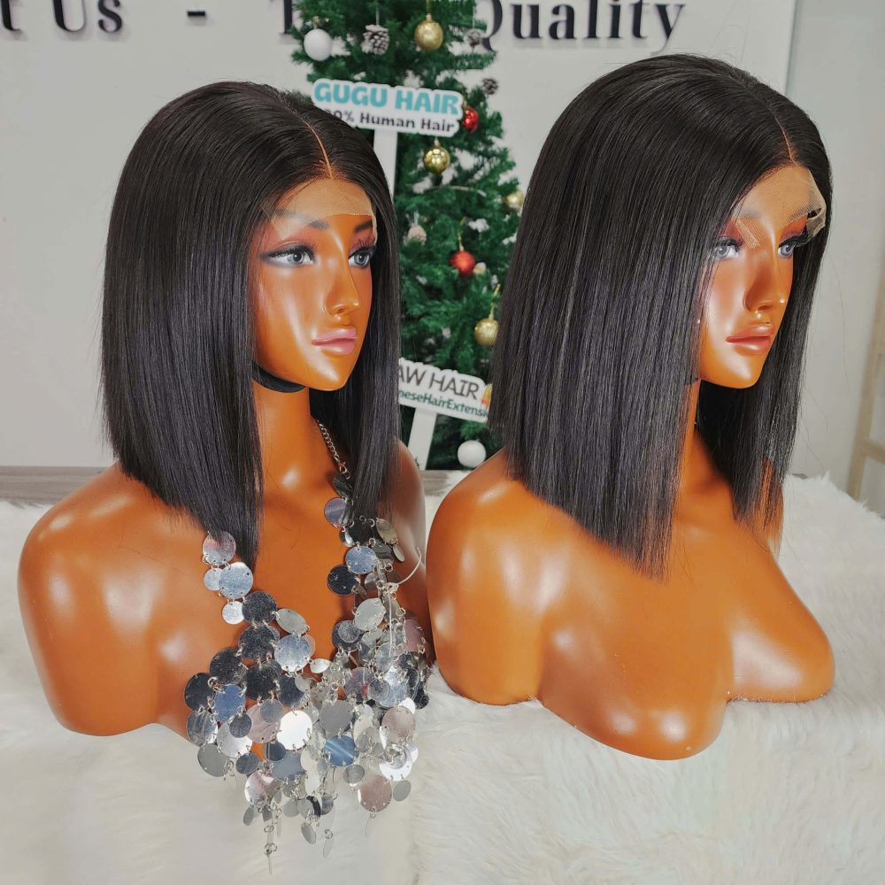 Human Hair Bob Wig 10" – Glueless, HD 4x4 Lace, Natural Straight Human Hair Wig