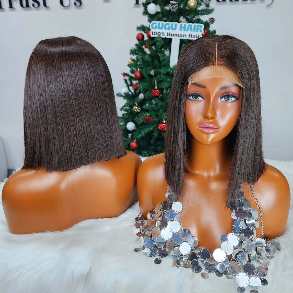 Glueless Bob Wig 10" Brown – HD 4x4 Lace, Authentic Raw Vietnamese Hair Sourced in Hanoi