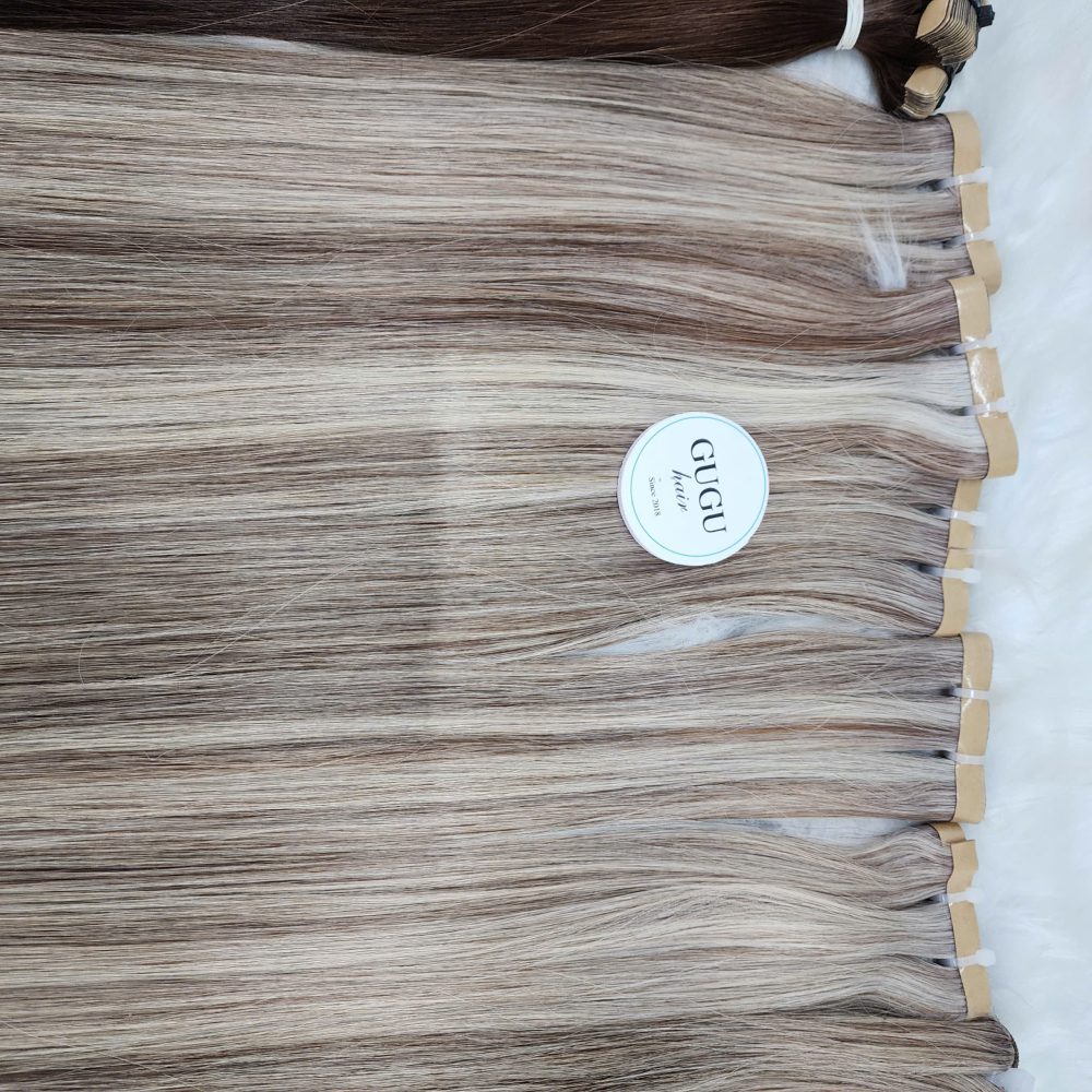 Long Tape in Real Hair Extensions Chest Brown