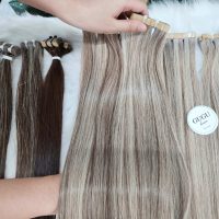 Highlighted Tape in Real Hair Extensions Chest Brown