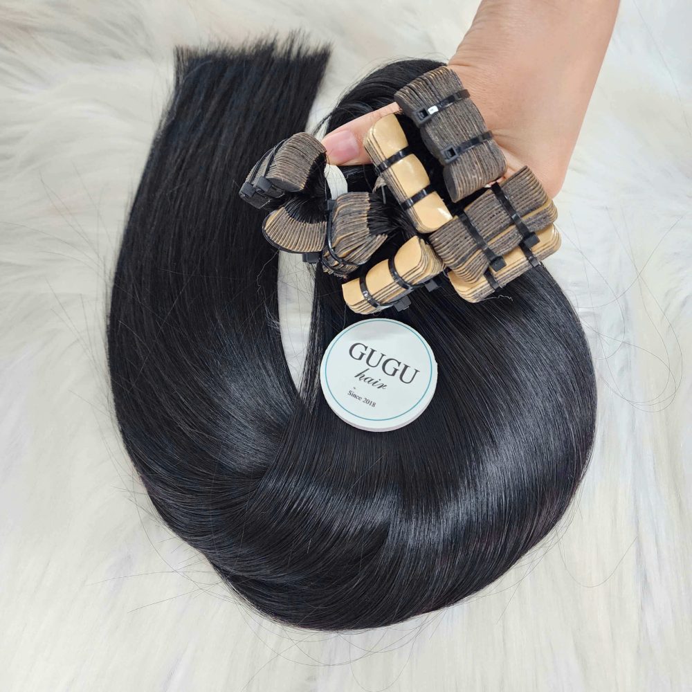 GUGU HAIR – Vietnamese Bone Straight Hair Wig – 100% Raw Human Hair 57 Vietnamese Natural Straight Tape In Hair Extensions