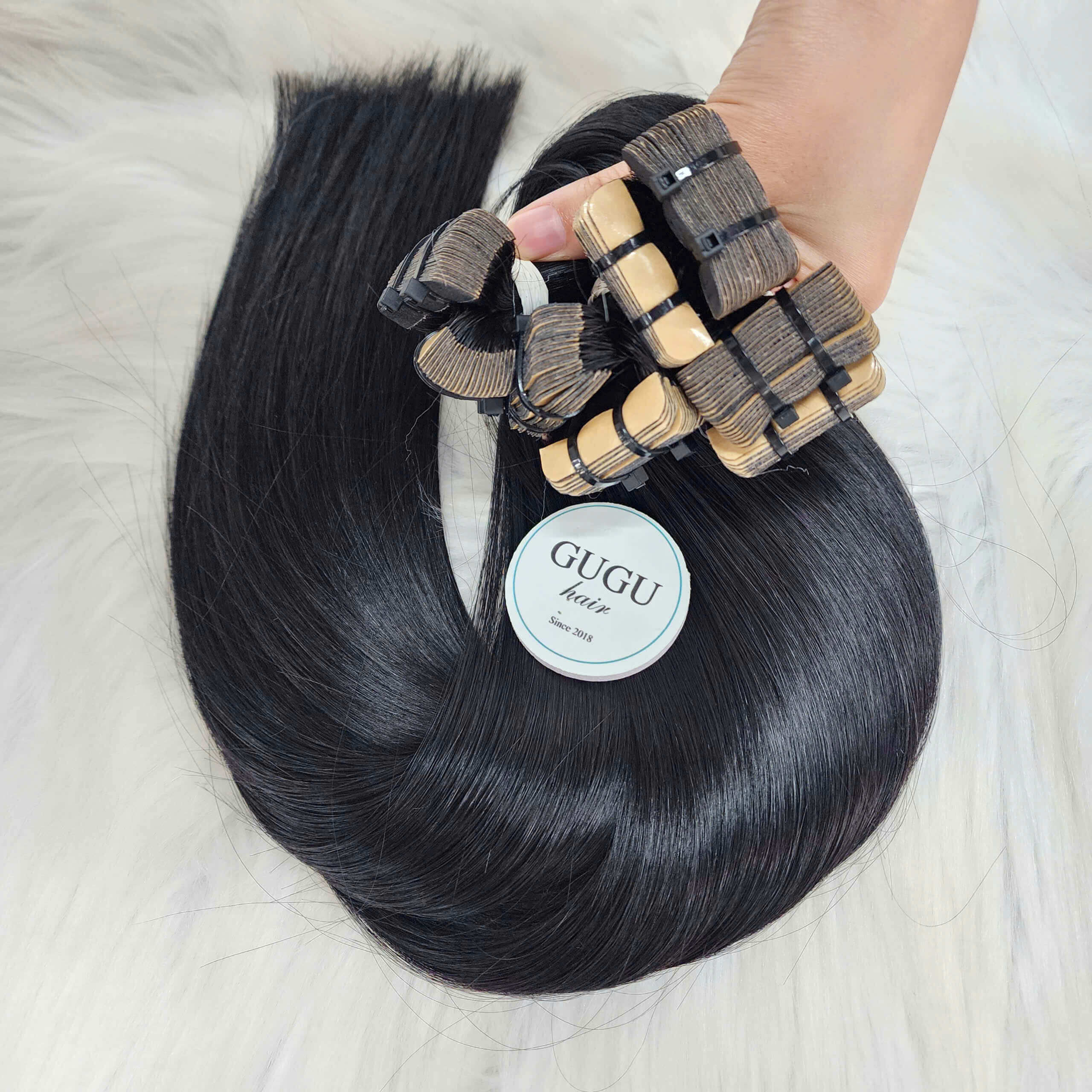Vietnamese Natural Straight Tape In Hair Extensions - 22 Inch Bone Straight 1 Vietnamese Natural Straight Tape In Hair Extensions