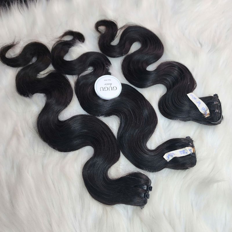 20 Inches Body Wave Weft Hair Extension Natural Color Raw Vietnamese Hair