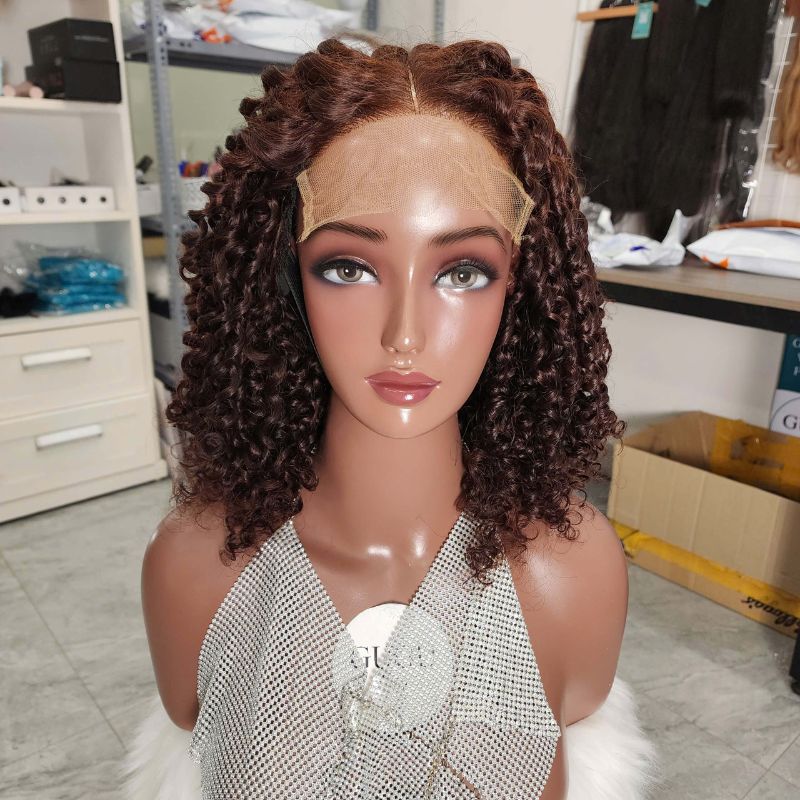 20 Inches Burmese Curly Wig Deep Red Raw Vietnamese Hair