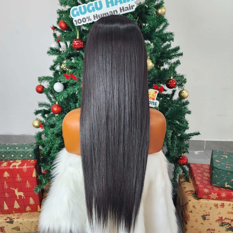 Glueness 24 Inches Frontal Bone Straight Wig Natural Color Raw Vietnamese Human Hair
