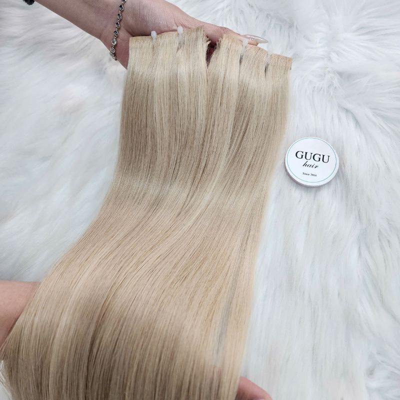 Invisible Tape In Hair Extensions with #613 Color Straight Hair