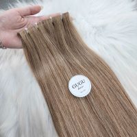 Invisible Tape In Hair Extensions with HightLight Color Straight Hair 3 Invisible Tape Hair Extensions | Seamless Hair Extensions