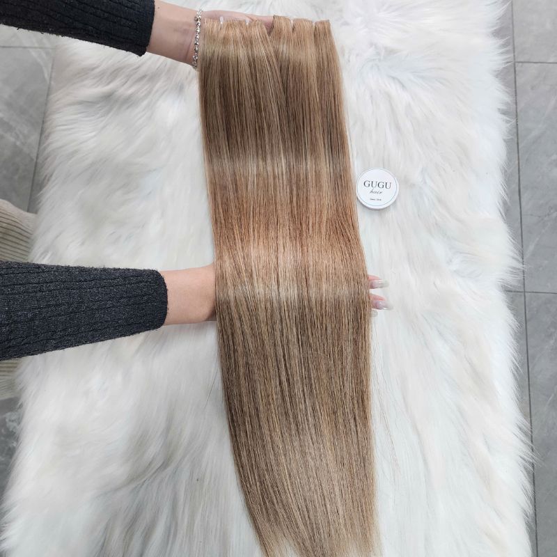 Invisible Tape In Hair Extensions with HightLight Color Straight Hair