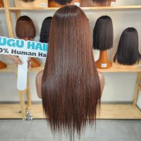 Natural Brown Straight Human Hair Wig Lace Front