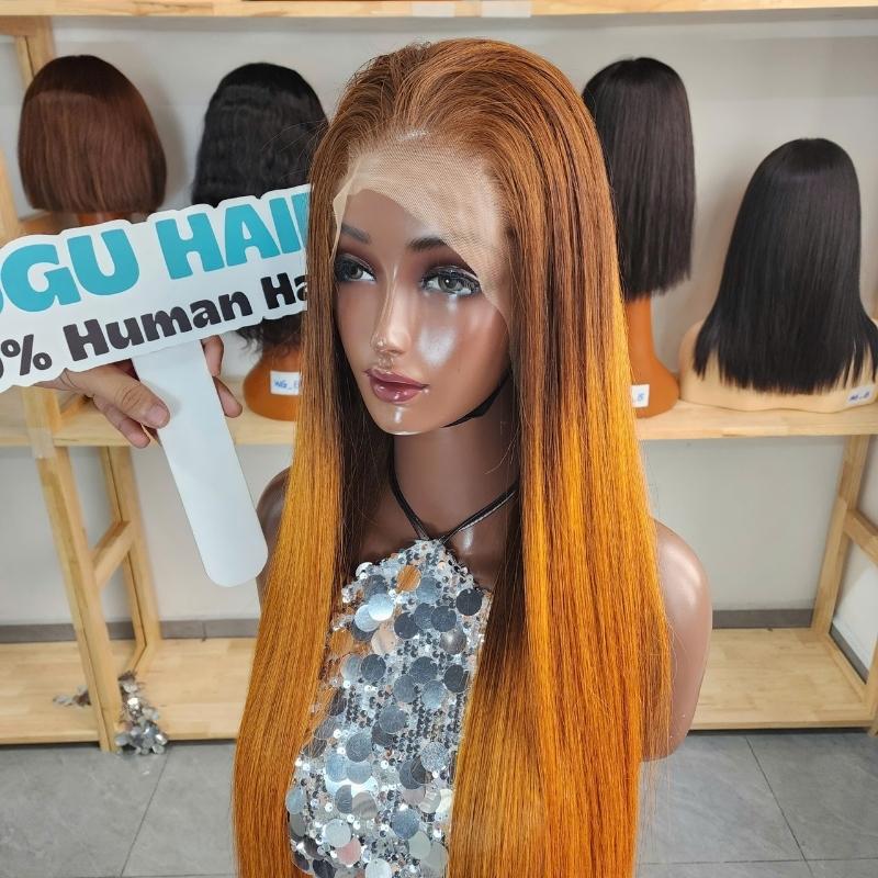 Ombre Honey Brown Lace Front Wig 100% Human Hair Straight