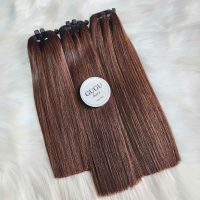 Raw Double Drawn Bone Straight Ombre Brown | GUGU HAIR 3 Raw Double Drawn Bone Straight Bob Ombre Brown