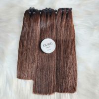 Raw Double Drawn Bone Straight Ombre Brown | GUGU HAIR 4 Super Double Drawn Hair Top Quality Bone Straight Hair Ombre Orange