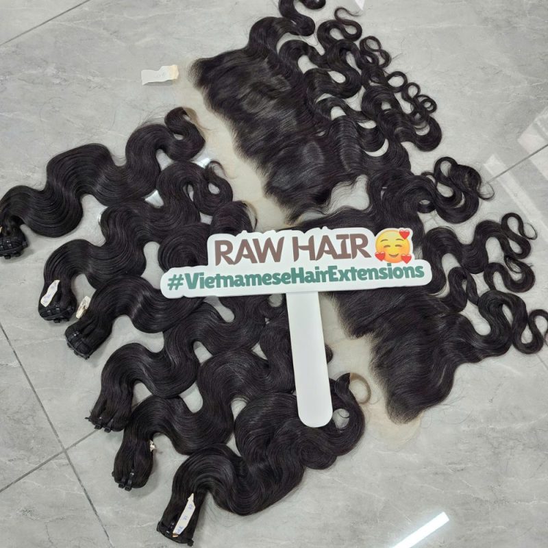 Premium Body Wave Weft Hair Extension Natural Color Raw Vietnamese Hair