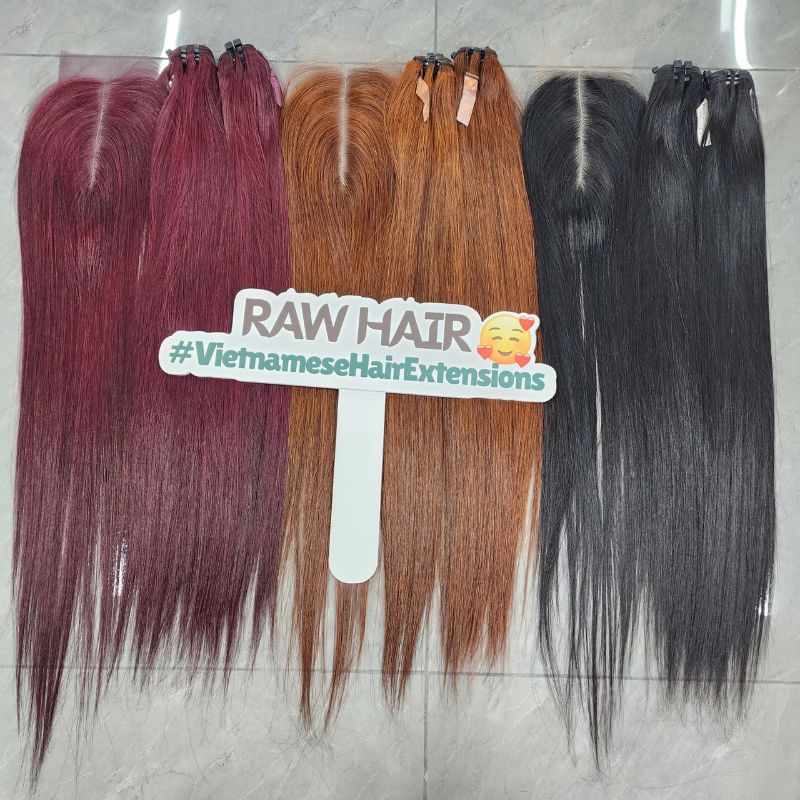 Human Weft Hair Bundles Wig Collection Raw Vietnamese Hair