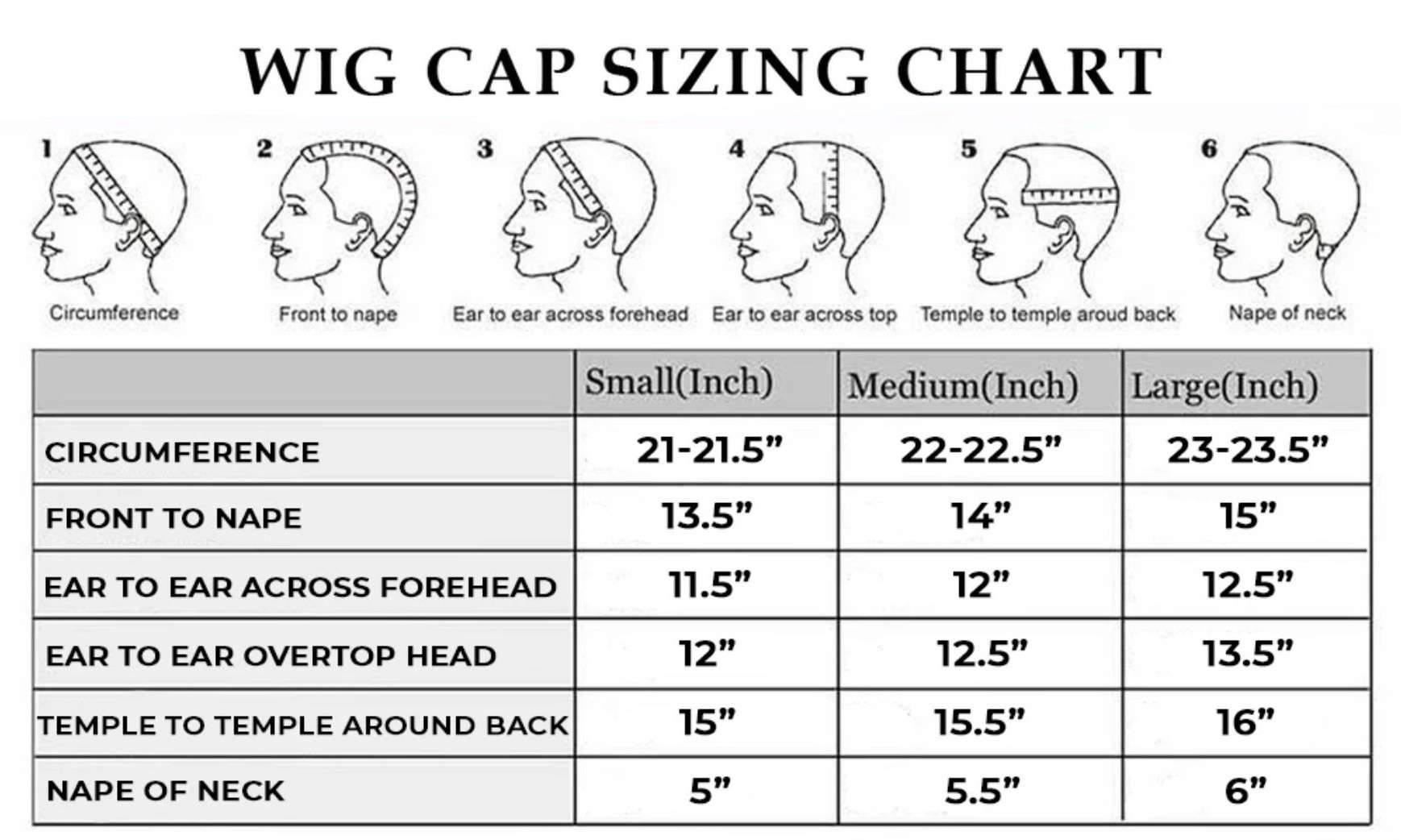 How to Measure Your Head for a Wig: Easy Guide 3 Wig Size Chart General Guide