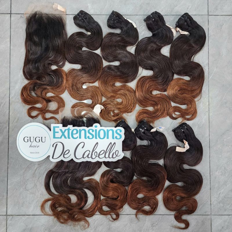 Body Wave Vietnamese Weft Hair Extensions Collection – Ombre Brown Color 10 Weft hair – Natural Wavy – Ombre Brown Color – Vietnamese Hair Factory, Best Quality Hair From Vietnam